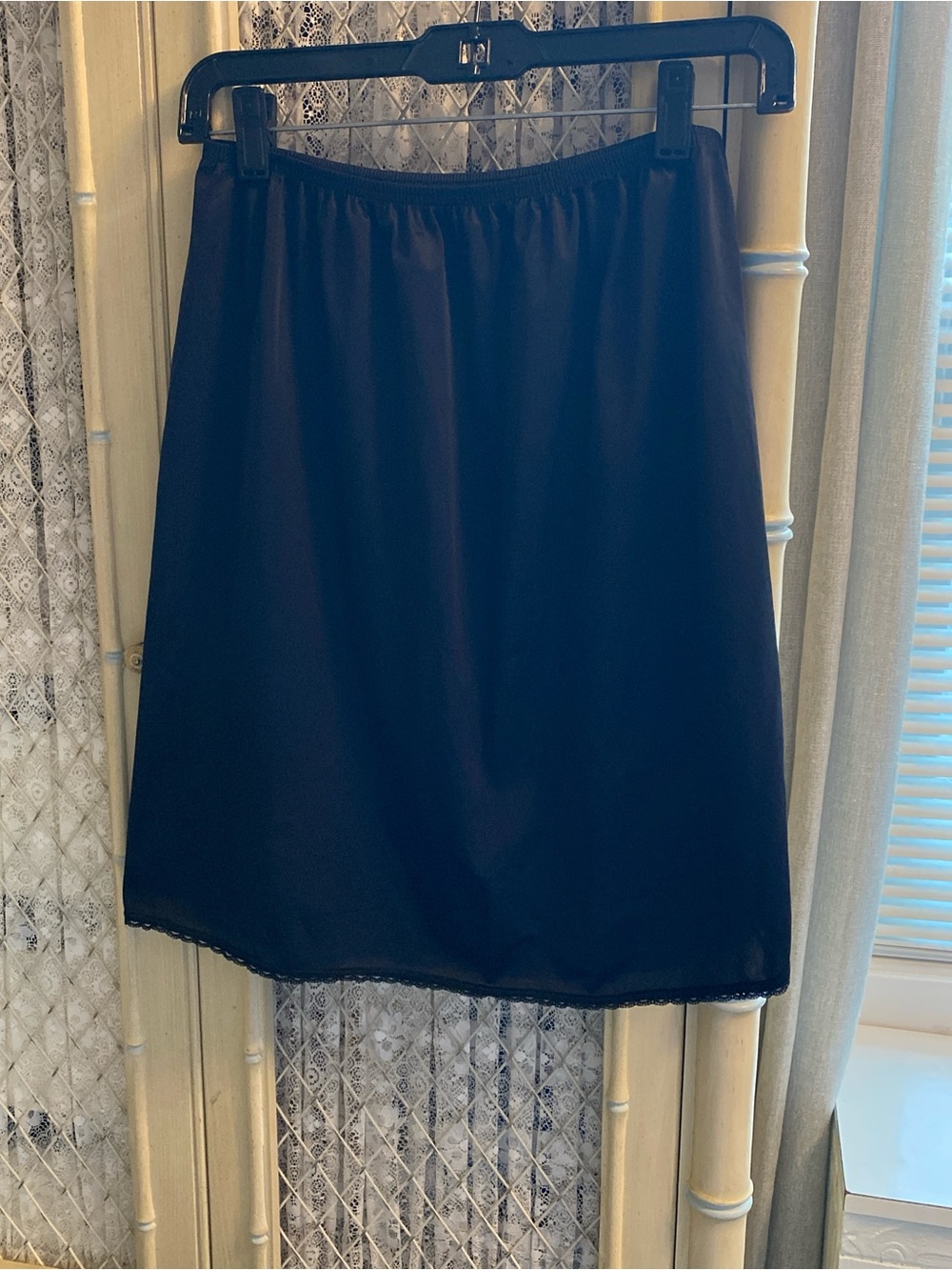 Vanity Fair Black Mini Half Slip